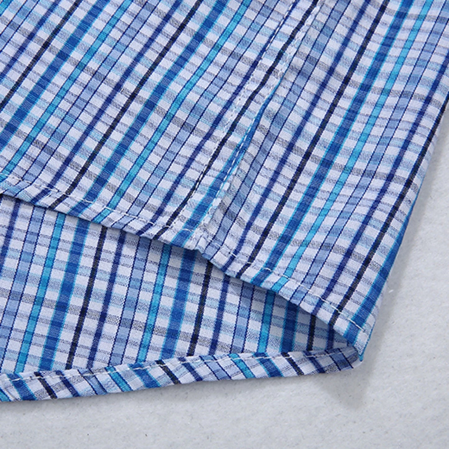 Mens Dress Shirts Mens Business T-Shirts Men'S Plaid Cotton Shirt Buttoned Lapel Collar Short Sleeve Shirt Top with Pockets(Big & Tall Size)S-6Xl