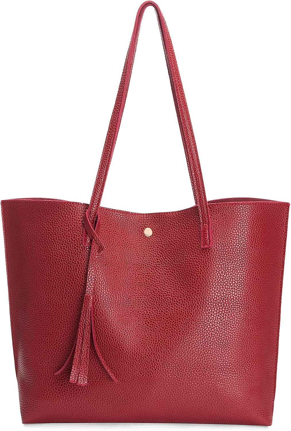 Women'S Bohemian Tote Bag for Shoulder and Hand with Inner Pocket (Red)