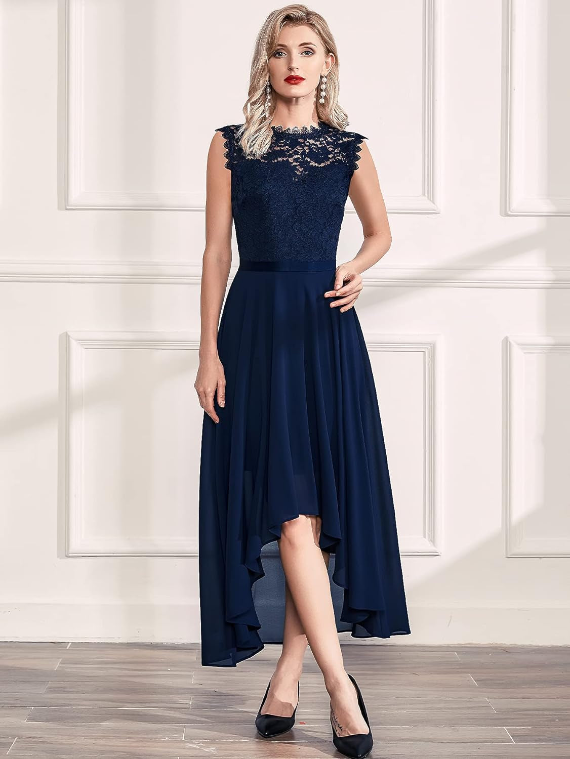 Women'S Formal Retro Lace Style Bridesmaid Maxi Dress