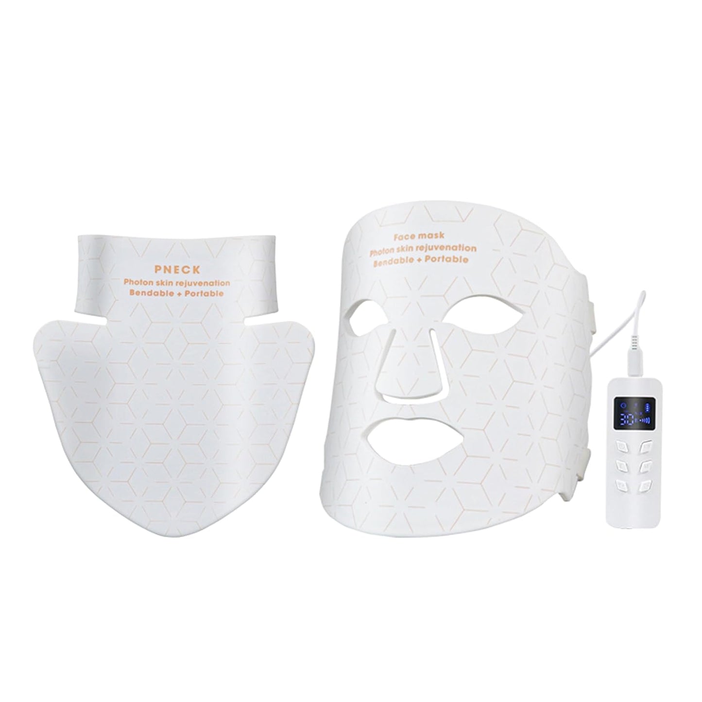 LED Spectrum Mask Neck Beautifying Light Face Mask Instrument Home Convenient Photon Rejuvenatingk Facial Mask Beautify Skin Deeply Smoothes Fine Wrinkles ETD255