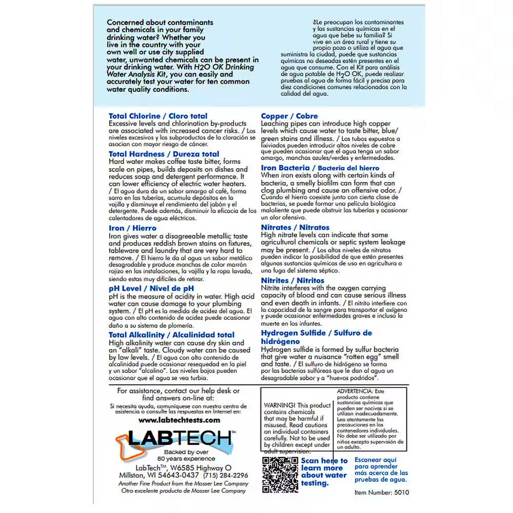 H2O OK Drinking Water Analysis Test Kit