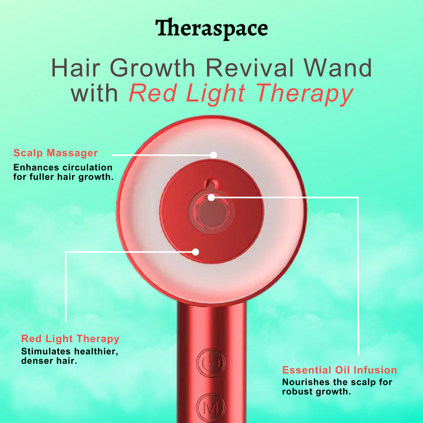 Hair Growth Revival Wand with Red Light Therapy