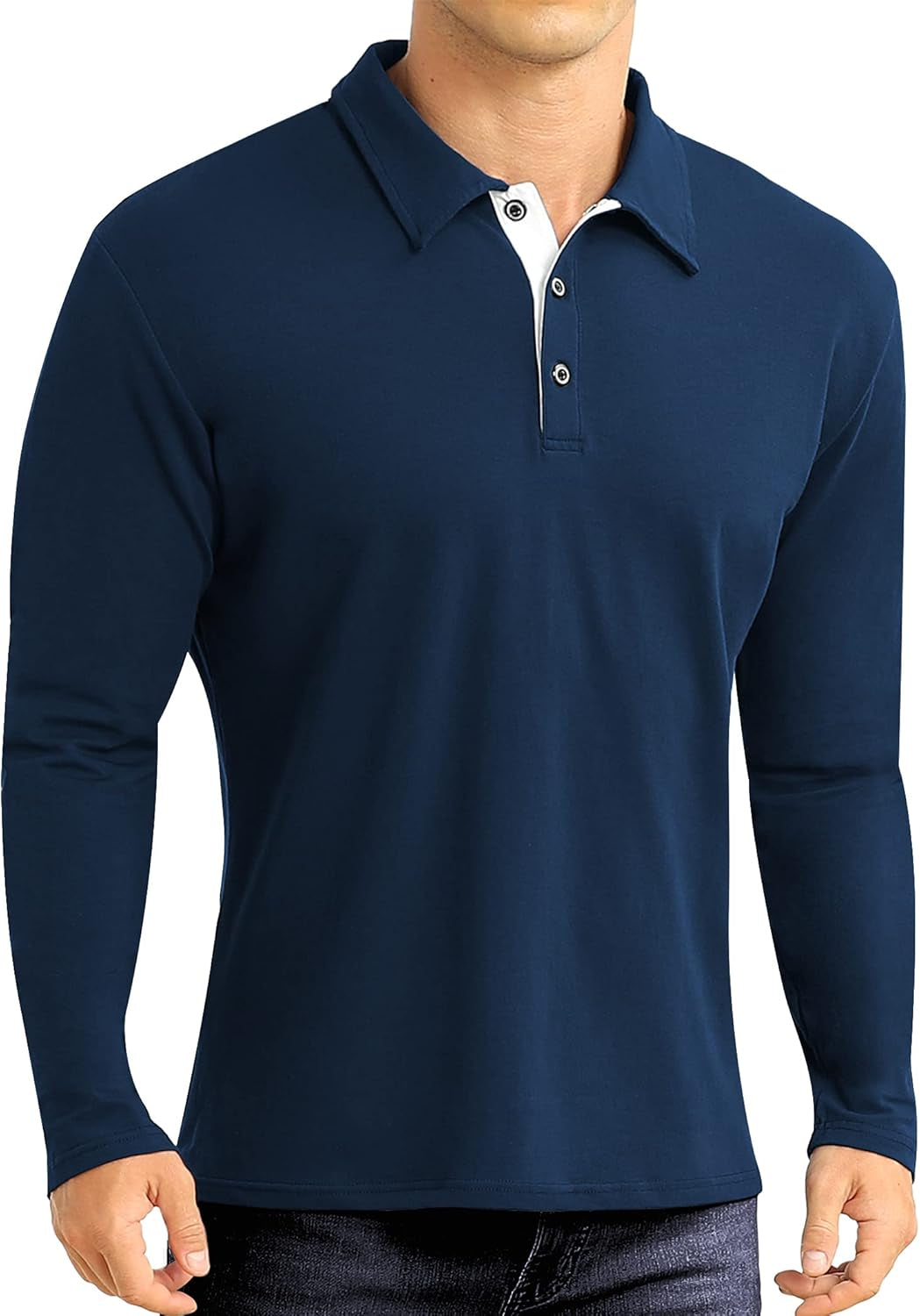 Mens Short&Long Sleeve Polo Shirt Casual Slim Fit Polo Tee Basic Designed Cotton Shirt for Man