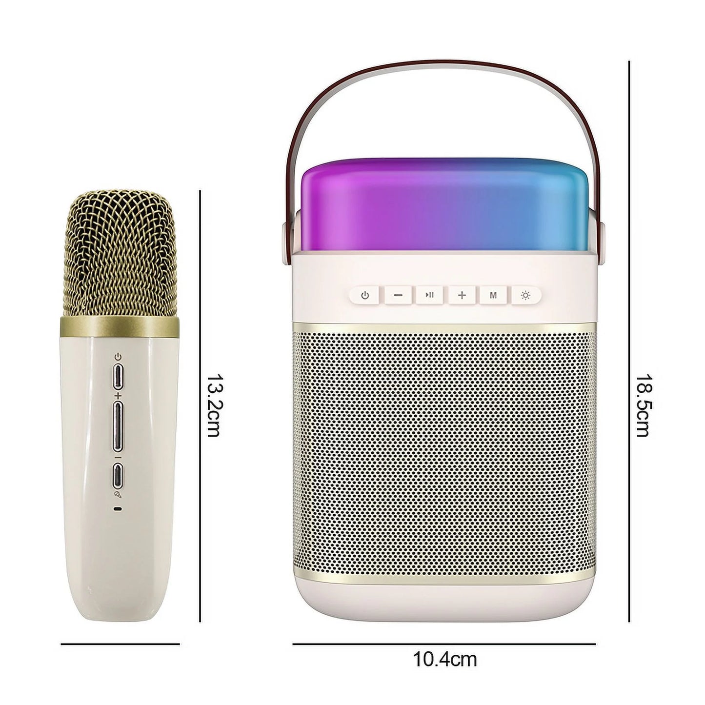 Portable Mini Bluetooth Karaoke Machine with 2 Wireless Mics for Teens - Ideal for Home Party