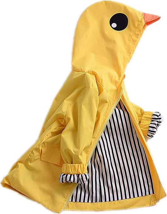 Toddler Baby Boy Girl Duck Rain Jacket Cute Cartoon Animal Raincoat Hoodie Kids Coat Fall Winter School Outfit